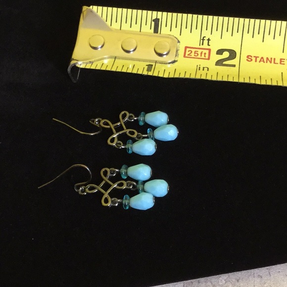 Turquoise 1” drop boho earrings - Picture 4 of 4